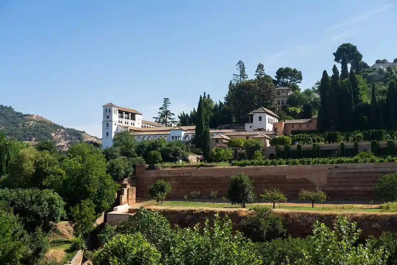 Alhambra mit Familie Blick Generalife Impression